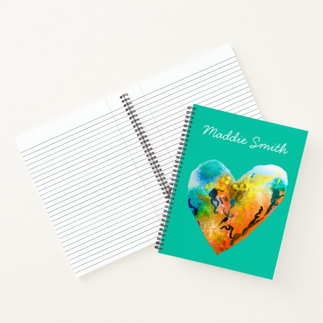 Carnet Graffiti coeur aquarelle art (Intérieur)