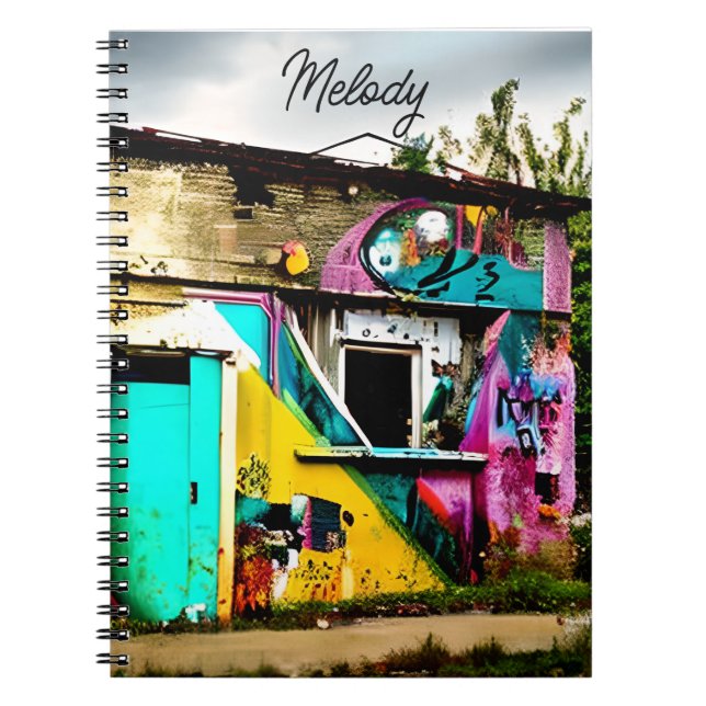 Carnet Graffiti coloré personnalisé abandonné (Devant)