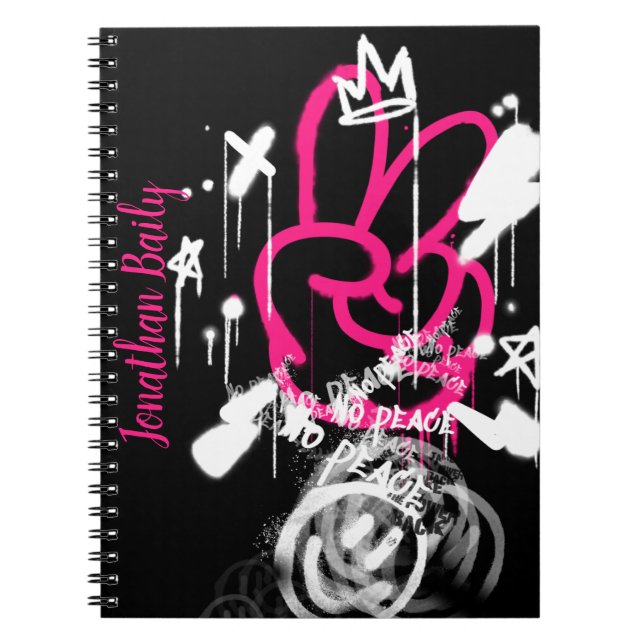 Carnet Graffiti Peinture de street Spray Pas de paix (Devant)