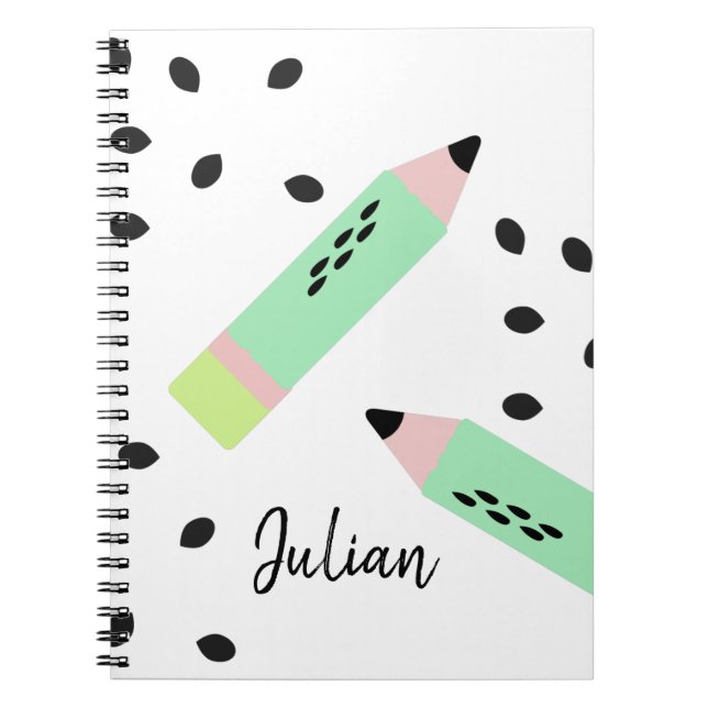 Carnet Graines de Pastèque Rentrée Scolaire Enfant Nom (Devant)