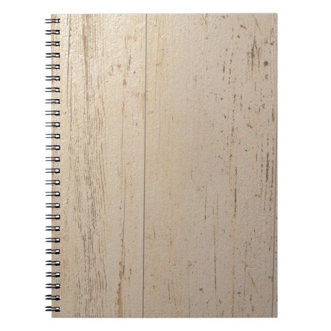 Carnet Grains de bois texturés blancs blanchis (Devant)