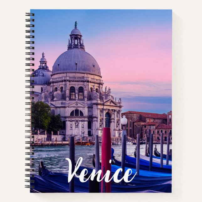 Carnet Grand Canal avec gondoles et église à Venise (Devant)