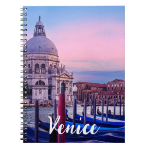 Carnet Grand Canal avec gondoles et église à Venise