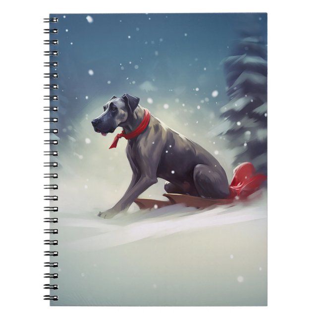 Carnet Grand Dane Noël hiver neige (Devant)