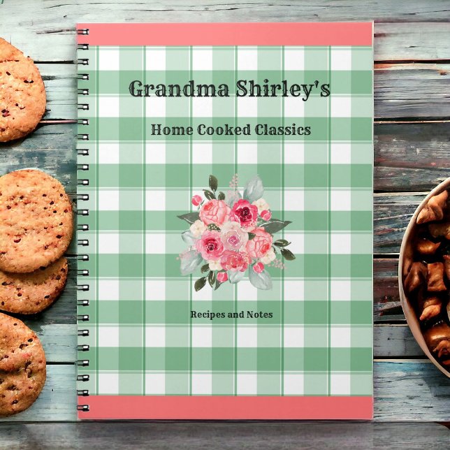 Carnet Grand-mère Recettes Campagne Gingham Maison de cam (Keep treasured family recipes in a personalized journal.)