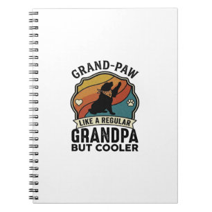 Carnet Grand Paw Grand-père Chien Rétro Coucher de soleil