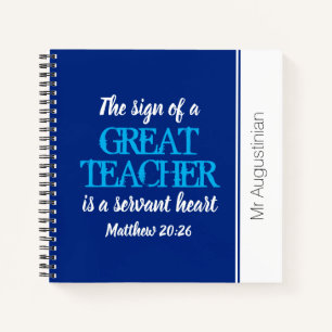 Carnet GRAND PROFESSEUR SERVANT COEUR Merci BLEU