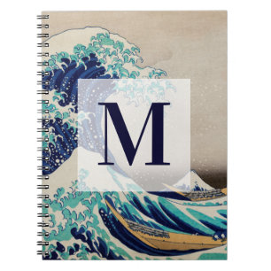 Carnet Grande vague d'Hokusai au large de Kanagawa. monog