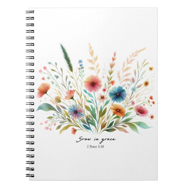 Carnet Grandir en Grace floral (Devant)