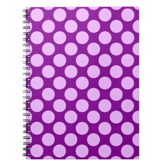 Carnet Grands points rétro - orchidée et violette (Devant)