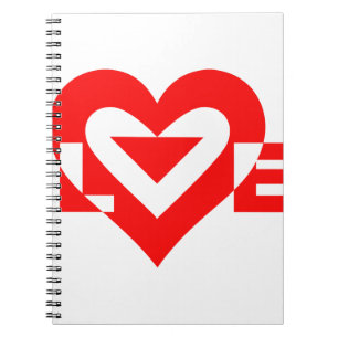 Carnet Graphique d'amour cool, Rouge