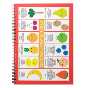 Carnet Graphique des fruits saisonniers des États-Unis