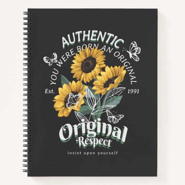 Carnet Graphique des tournesols et papillons (Devant)