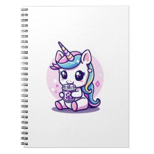Carnet Graphique Mignon de Licorne Mignonne mangeant de l