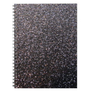 Carnet Graphique noir de parties scintillantes de faux