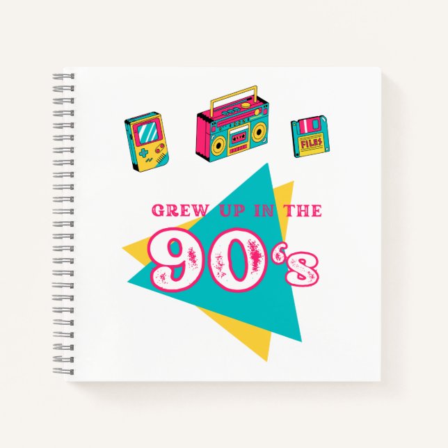 Carnet Graphique rétro "Grandi dans les années 90" (Devant)