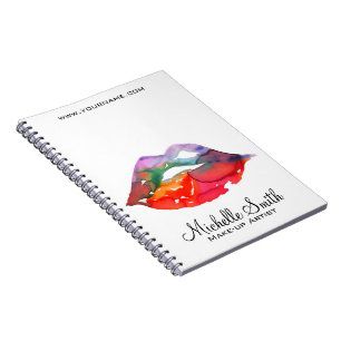 Carnet Gras Rainbow Lips Aquarelle Dessin maquillage beau