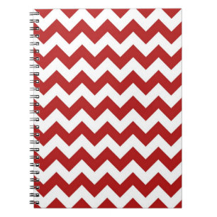 Carnet Gras rouges et blancs en rayures de Chevron