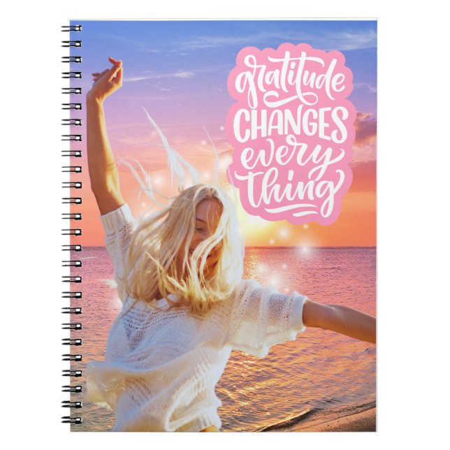 Carnet Gratitude Changes Everything Sunset Beach Poster (Devant)