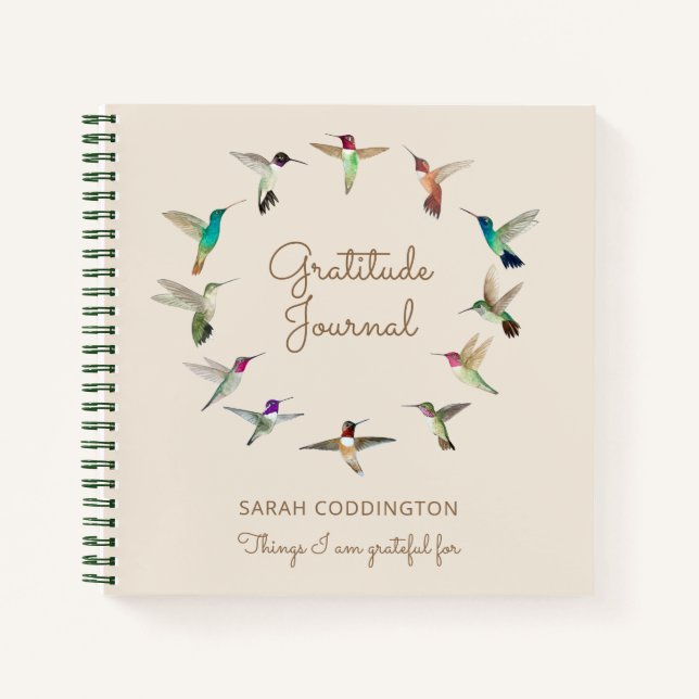 Carnet Gratitude des Hummingbirds de Californie (Devant)
