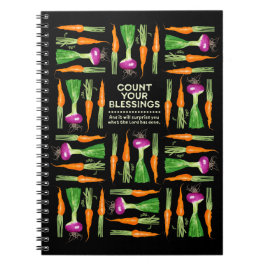 Carnet Gratitude d'oignon et de carottes d'aquarelle