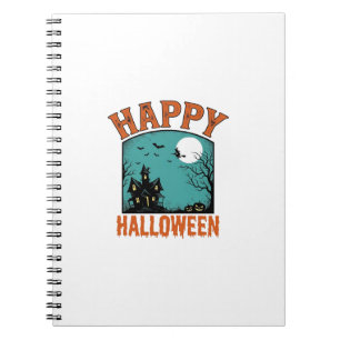 Carnet Gravure Vintage Joyeux Halloween Maison Hantée De