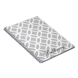 Carnet Gray Diamond Pattern Personalized Notebook