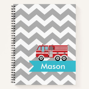 Carnet Gray Turquoise Chevron personnalisé Enfants de ca
