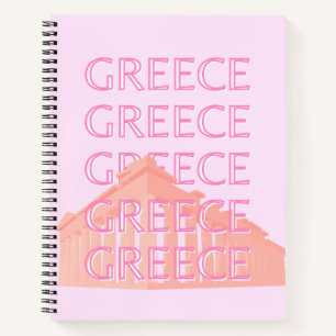 Carnet Grèce, Art Voyage Grec, Art Voyage Pastel, Rose