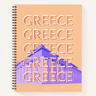 Carnet Grèce, Athènes Travel Art, Orange
