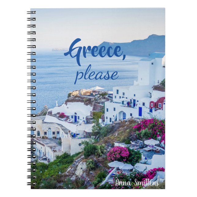 Carnet Grèce S'il vous plaît/ Personnalisé/ Paysage de Sa (Devant)