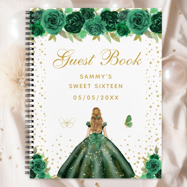 Carnet Green Floral Blonde Cheveux Princesse Sweet sixtee (Créateur téléchargé)