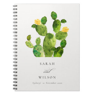 CARNET GREEN WATERCOLOUR DESERT CACTUS FLOWER  WEDDING