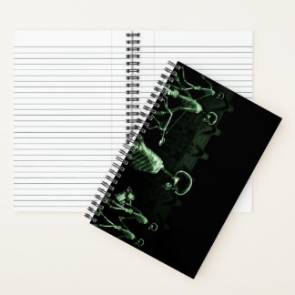 Carnet Green X-Ray Skeleton City Scene