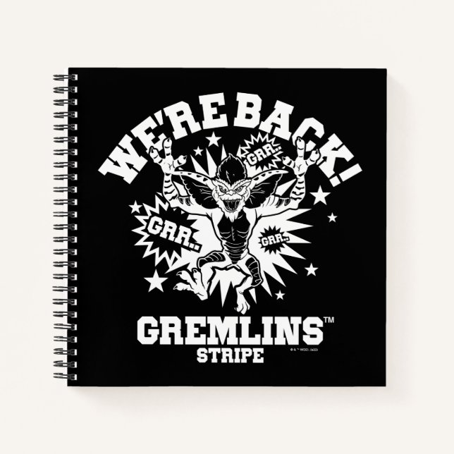 Carnet Gremlins | Stripe Nous sommes de retour (Devant)