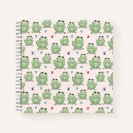 Carnet Grenouille aquarelle rose fantaisiste pour enfants