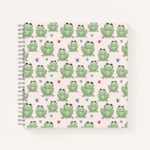 Carnet Grenouille aquarelle rose fantaisiste pour enfants