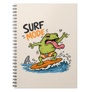 Carnet Grenouille en mode surf drôle Été grenouille drô