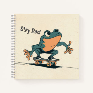 Carnet Grenouille en skateboard – Jolie illustration d'an