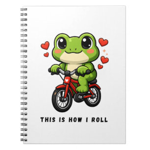 Carnet Grenouille Mignonne à Vélo Art de Grenouille Kaw