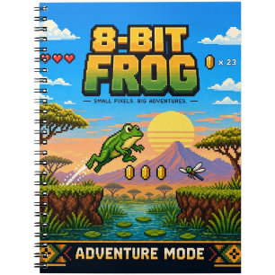 Carnet Grenouille, Pixel Art Rétro 8 Bits