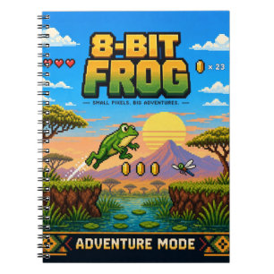 Carnet Grenouille, Pixel Art Rétro 8 Bits