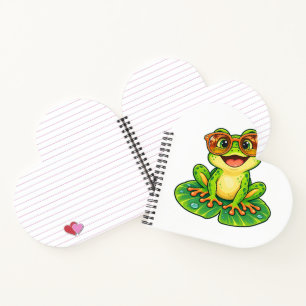 Carnet Grenouille Rétro d'Été avec Lunettes de Soleil PNG