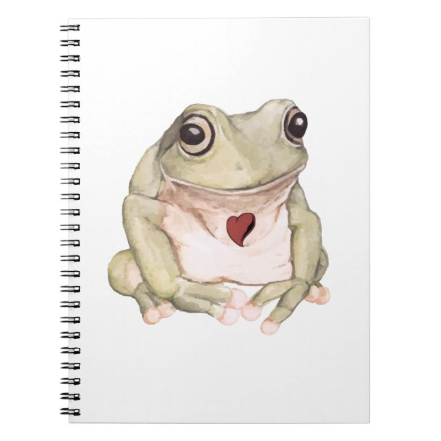 Carnet Grenouille verte dessinée à la main (Devant)