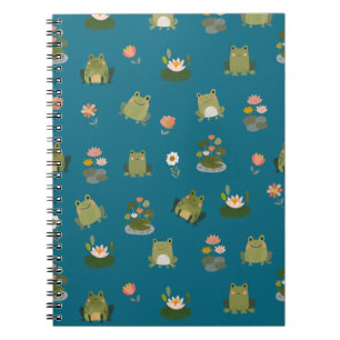 Carnet Grenouilles & nénuphars sur sarcelle
