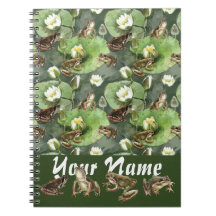 Grenouilles nénuphars verts et blancs motif 
