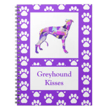 Greyhound Lurcher Chien Silhouette Paw Purple PY&B