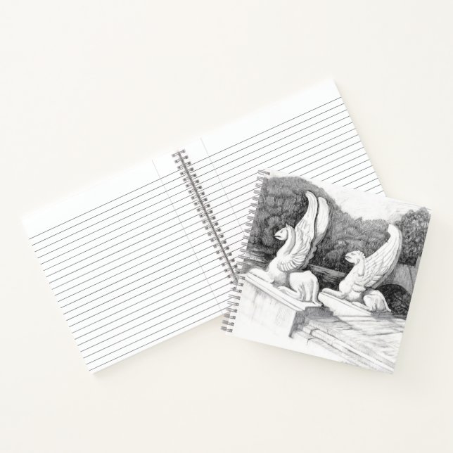 Carnet Griffins sculpté crayon monochrome Art (Intérieur)