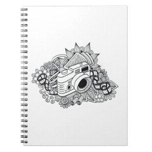 Carnet Griffonnage d'appareil-photo de hippie