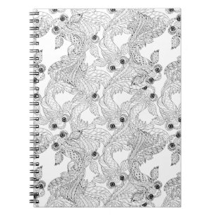 Carnet Griffonnage de poissons de la Chine